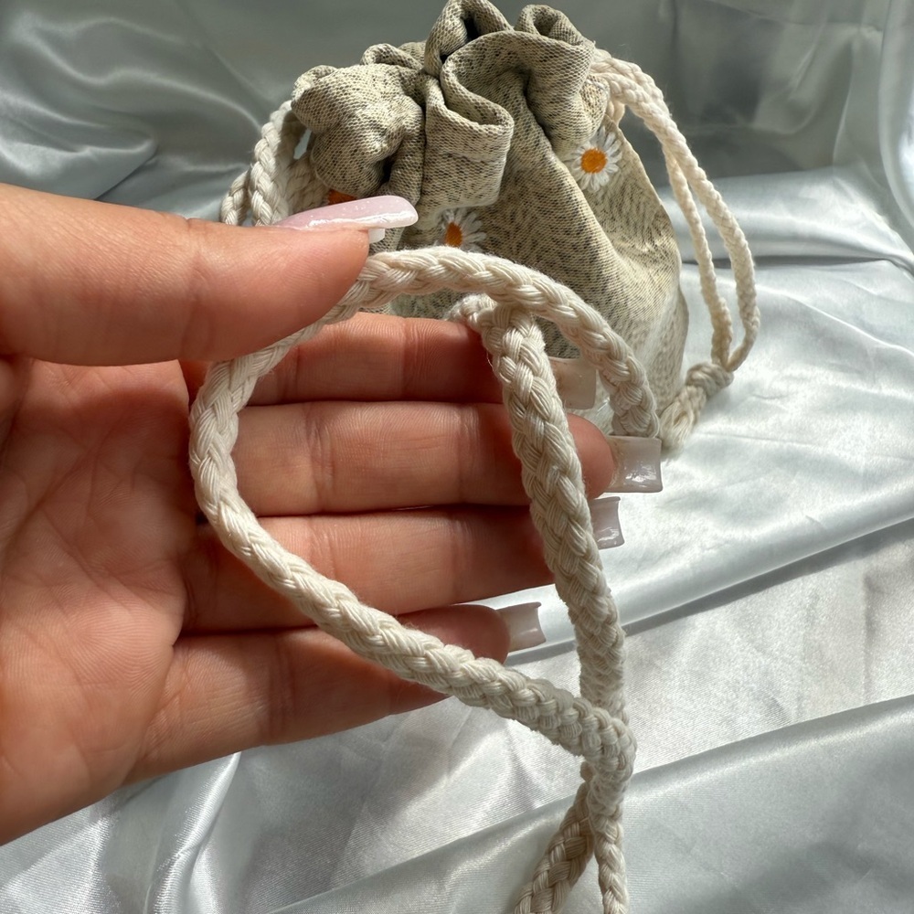 Unique Cream Drawstring Women mini  Bag - Picture 7 of 16